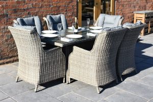 Mayfair Athens 6 Seater Rectangular Rattan Dining Set for measurements 1494 X 1000