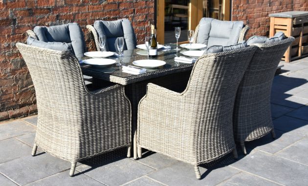 Mayfair Athens 6 Seater Rectangular Rattan Dining Set for measurements 1494 X 1000