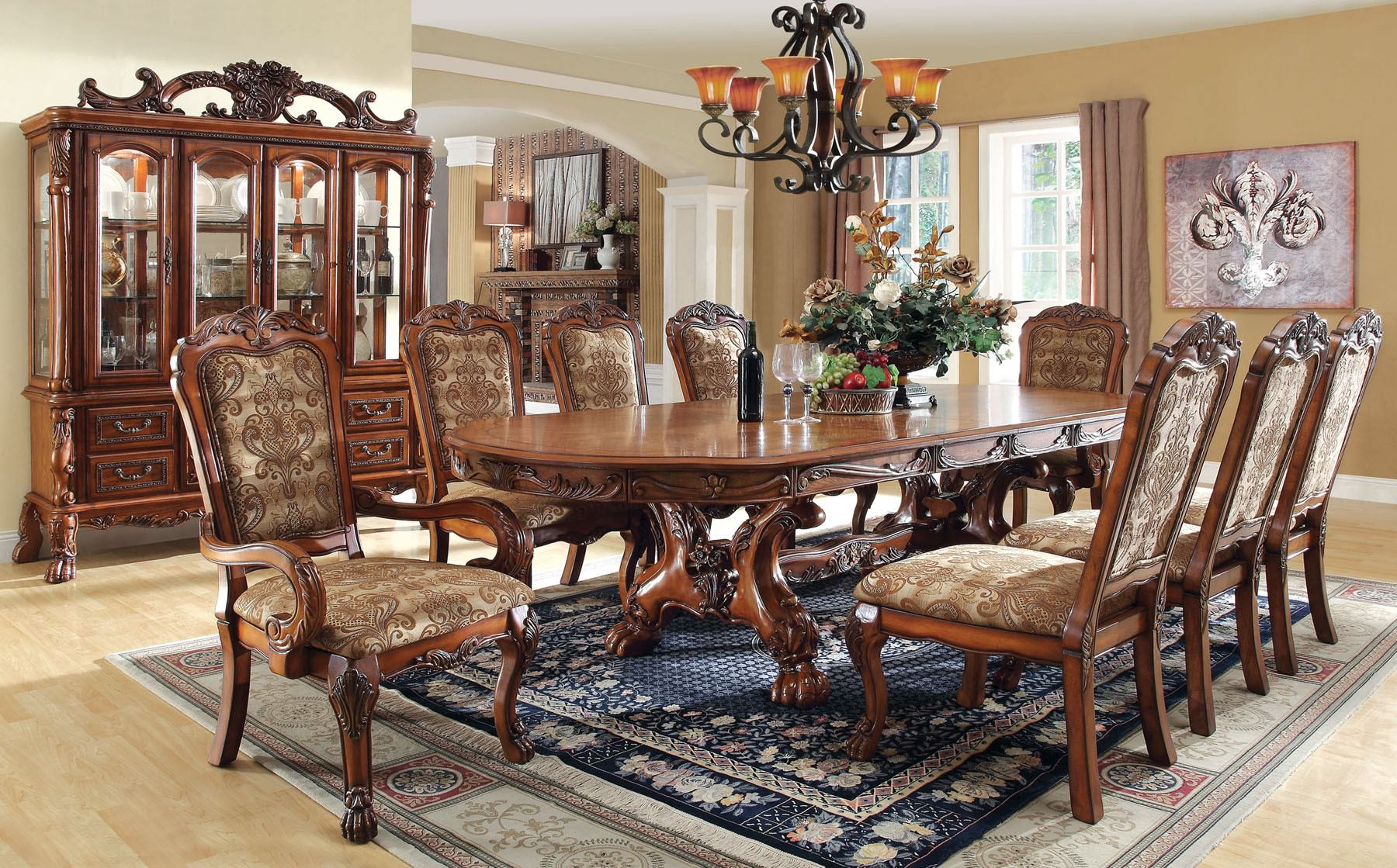 Medieve 9 Piece Formal Dining Set within sizing 1800 X 1119