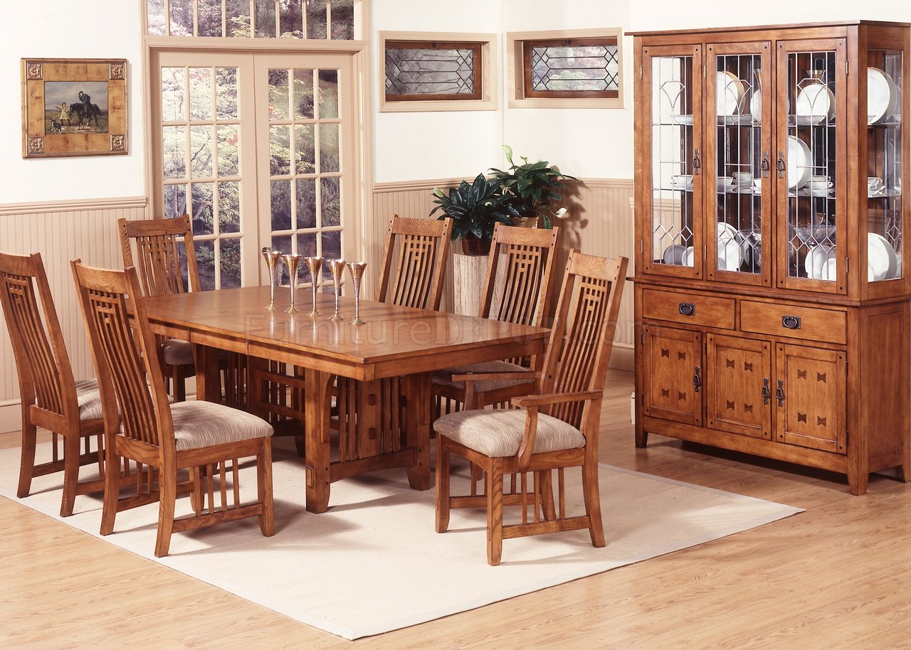 Mission Oak Finish Casual Dining Room Table Woptions with regard to size 1280 X 914