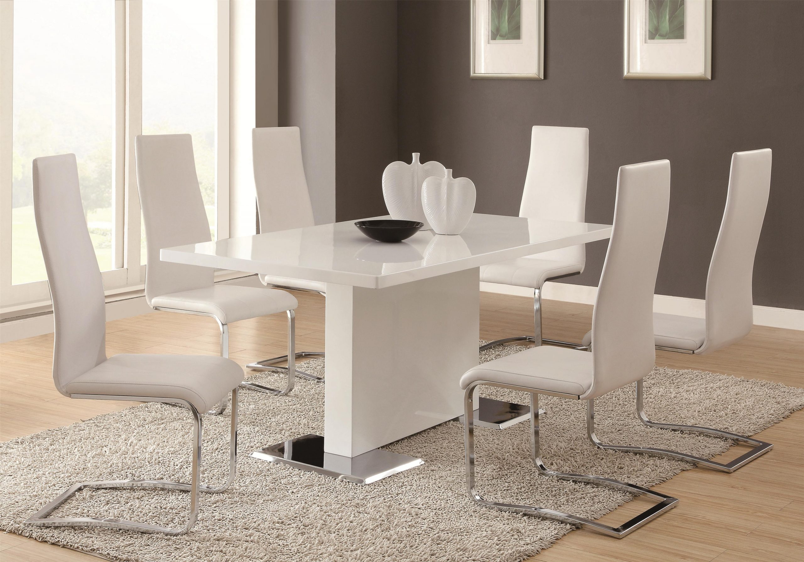 Modern Dining 7 Piece Table Chair Set for size 4000 X 2799