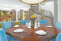 Modern Dining Room With Kitchen In A Trendy Style Kitsch Round pertaining to measurements 1300 X 974