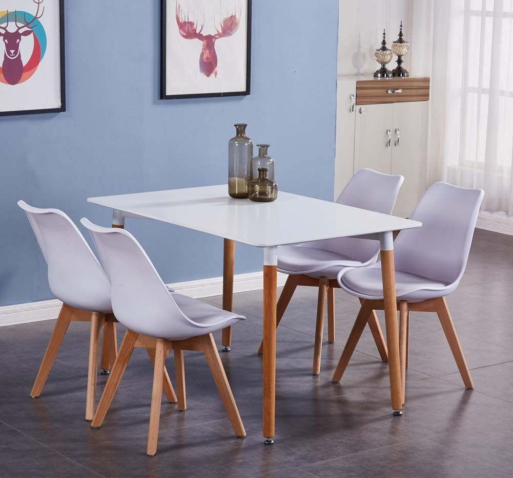 Modern Dining Table And Chairs Set 4 Rectangle Table And with measurements 1001 X 934