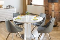 Modern Extending Dining Set Round Oval Glass Wht Table 4 Grey Chairs in dimensions 900 X 900