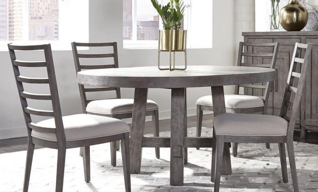 Modern Farmhouse 5 Piece Round Table And Chair Set with regard to size 1091 X 1091
