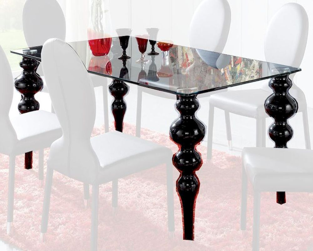 Modern Glass Top Dining Table European Design Made In Spain for proportions 1000 X 800