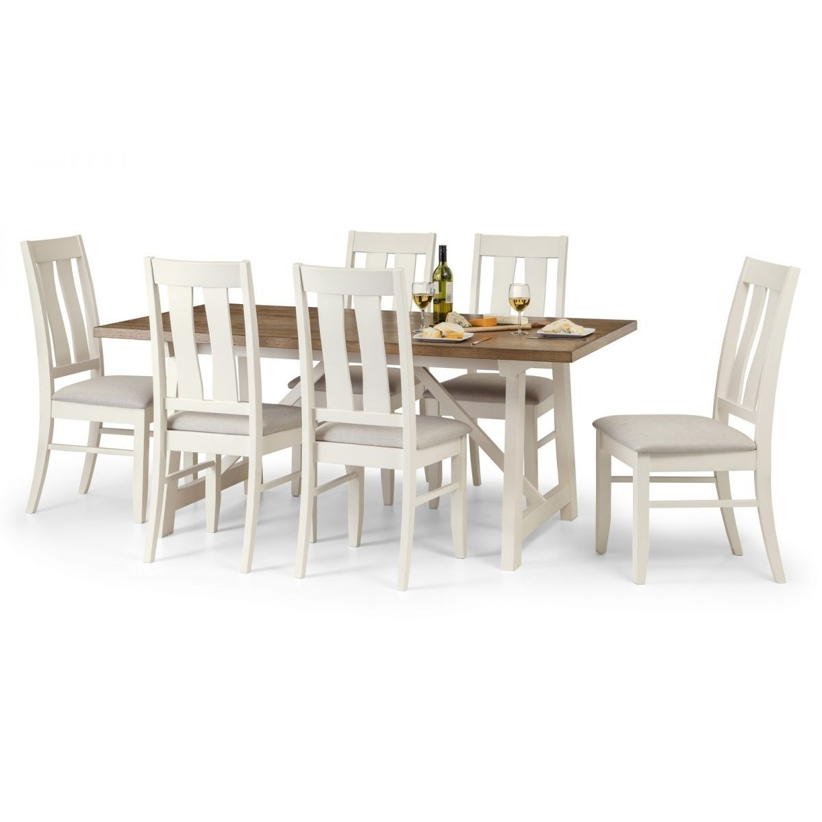 Modern Home Contemporary Oak Ivory Dining Table And Chairs in sizing 1200 X 1200