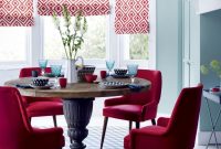 Modern Red Dining Room With Diamond Motif Blinds Dining throughout dimensions 850 X 1080