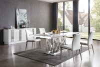 Modrest Marston Modern White Marble Stainless Steel Dining within proportions 1153 X 800