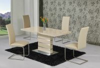 Monte Carlo Cream Ext 120 160cm High Gloss Dining Table Set Dining Chairs for measurements 1600 X 1066