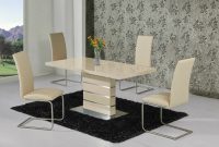 Monte Carlo Cream Ext 120 160cm High Gloss Dining Table Set Dining Chairs with proportions 1600 X 1066