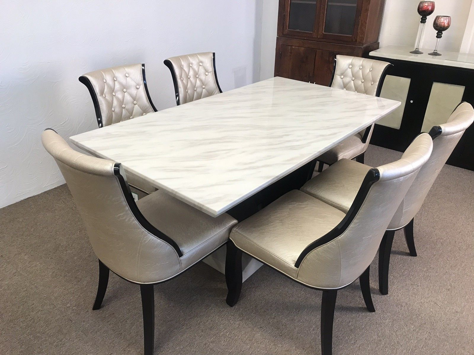  marble dining tables and chairs