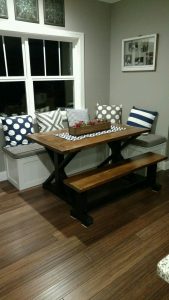 My Husband Built This Table And Bench Seating For My Nook intended for size 734 X 1304