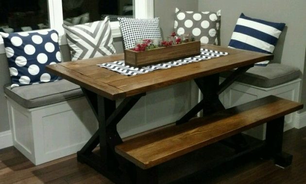 My Husband Built This Table And Bench Seating For My Nook intended for size 734 X 1304