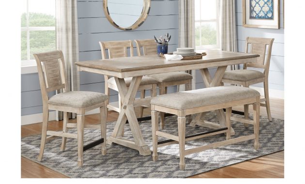 Nantucket Breeze Bisque 3 Pc Counter Height Dining Room regarding sizing 3000 X 1663