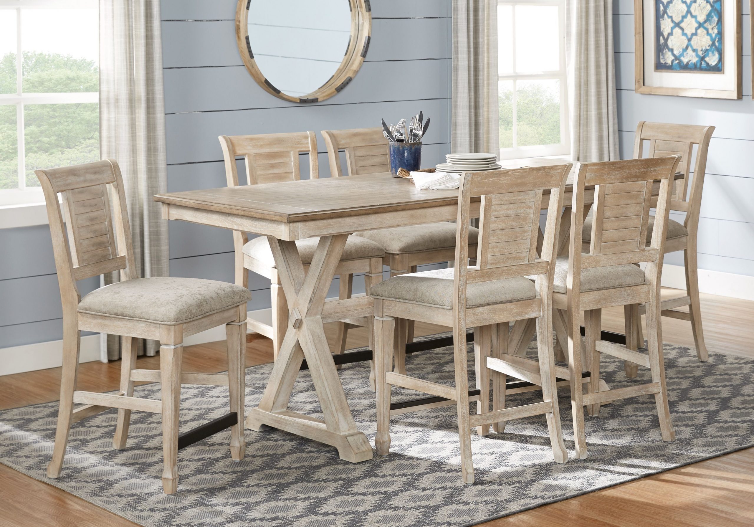 Nantucket Breeze Bisque 5 Pc Counter Height Dining Room with dimensions 3474 X 2428