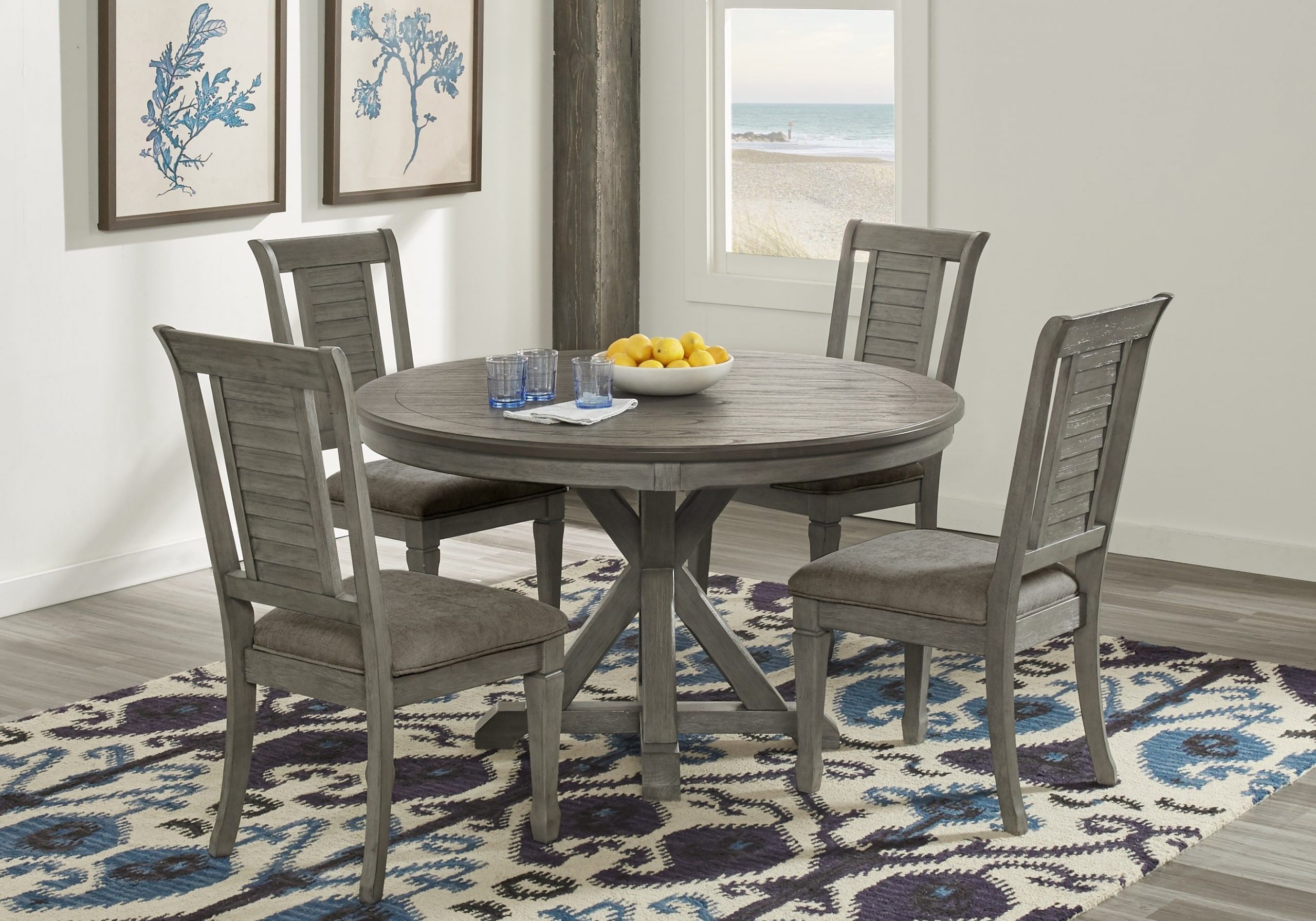 Nantucket Breeze Gray 5 Pc Round Dining Room Dining Room in size 2685 X 1877