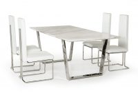 Natural White Marble Top And Chrome Legs Dining Table with regard to measurements 1200 X 804