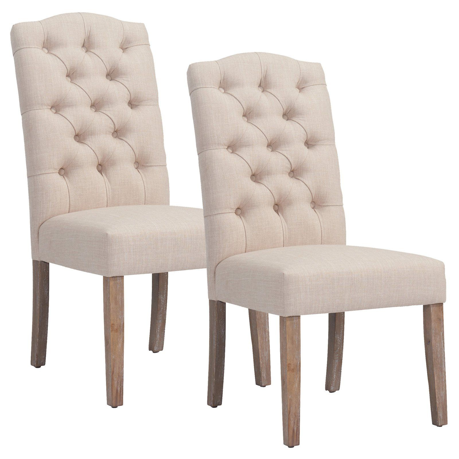 Nspire Button Tufted Dining Side Chair Set Of 2 Beige Throughout Size 1600 X 1600 