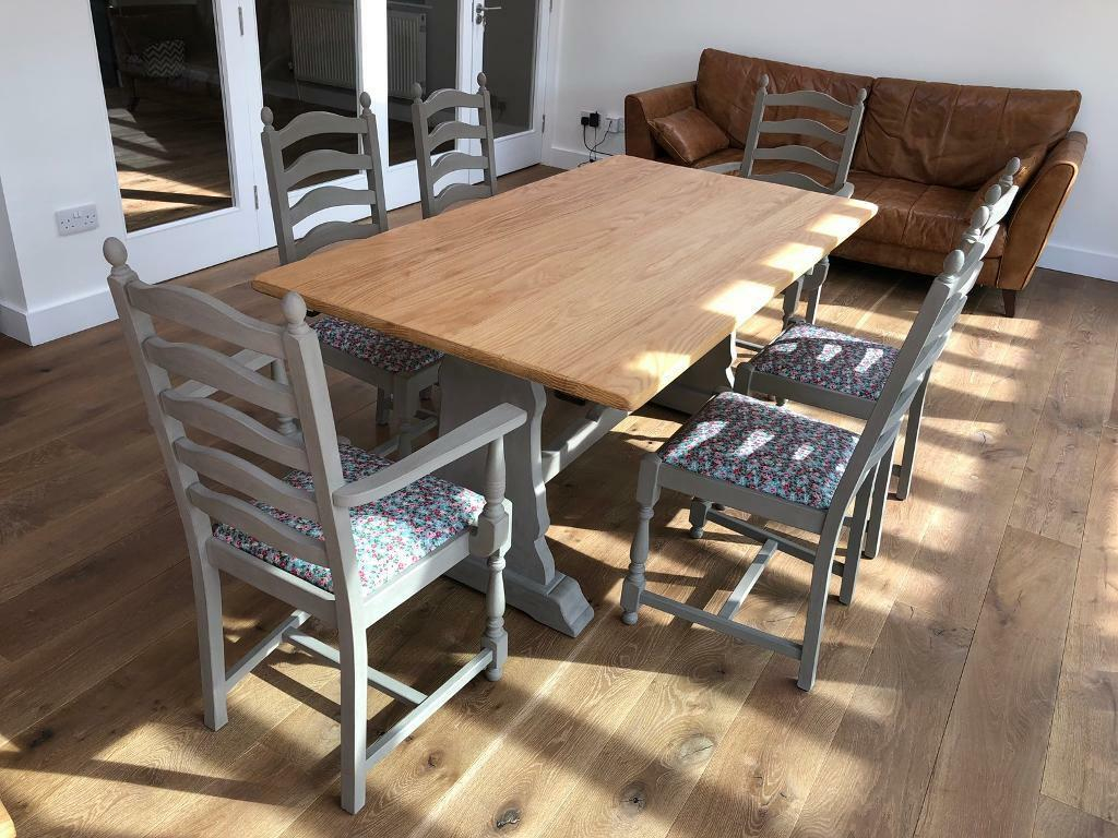 Oak Dining Table And 6 Chairs In Leicester Leicestershire Gumtree pertaining to measurements 1024 X 768