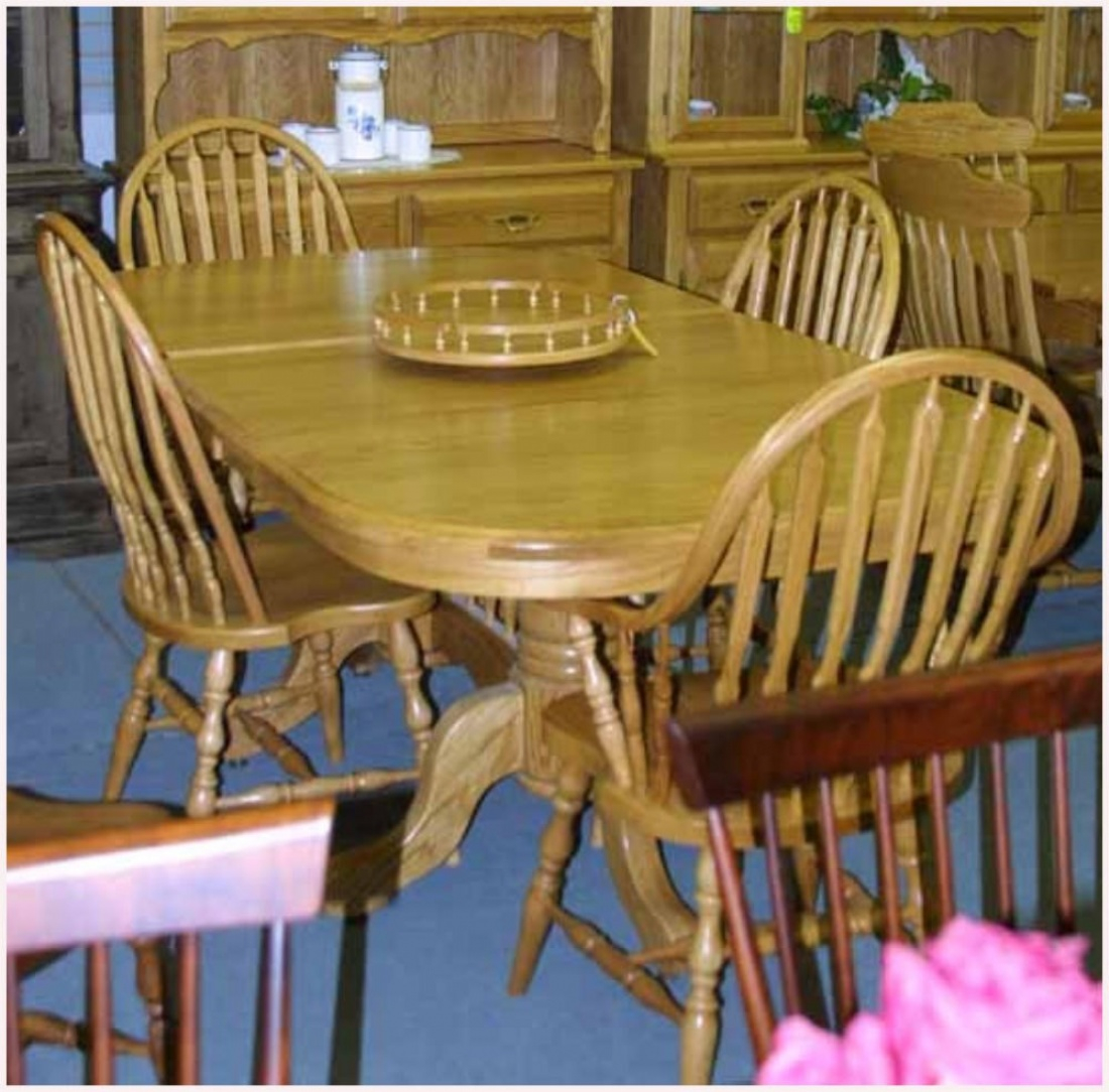 Oak Mennonite Pedestal Table Chairs Lloyds Mennonite with proportions 1100 X 1084