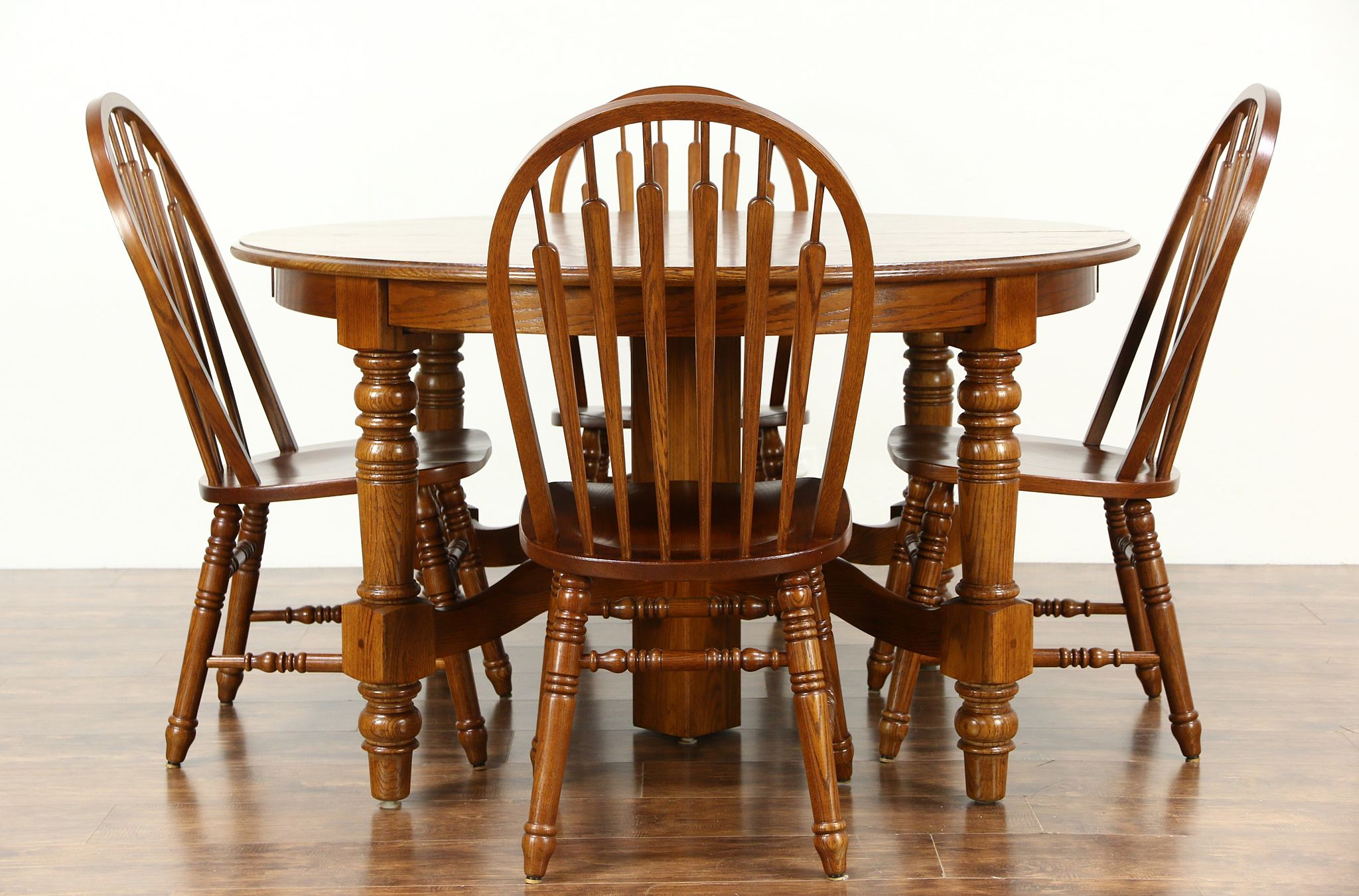 4 Chairs Oak Dining Room Set