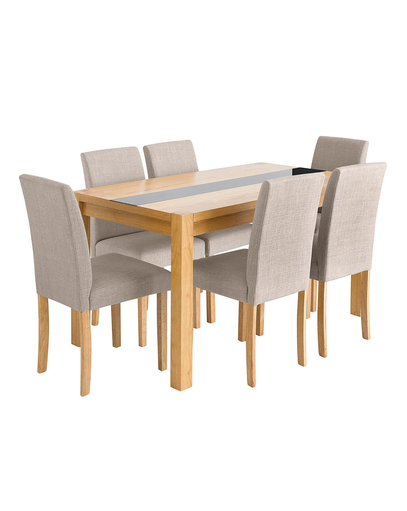 Oakham Panel Table 6 Mia Fabric Chairs within size 1404 X 1764