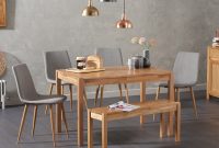 Oxford 150cm Solid Oak Dining Table With Helsinki Fabric Chairs And Oxford Bench with regard to proportions 1466 X 1200