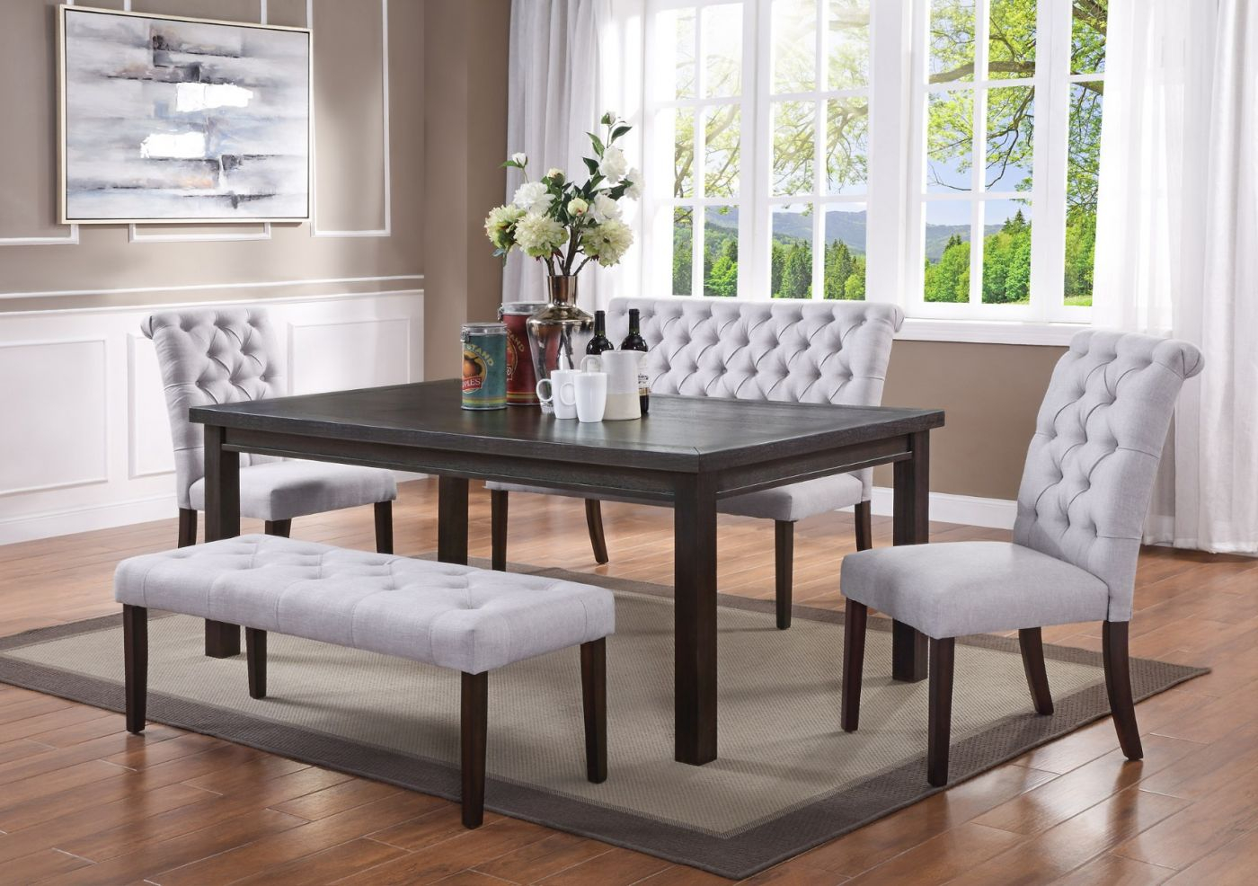 Palmer Dining Set 2022 Crown Mark intended for proportions 1400 X 986