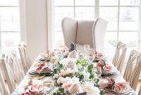 Pink And Gray Easter Tablescape Brunch Table Setting with regard to measurements 736 X 1106