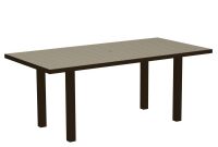 Polywood Euro Textured Bronze 36 In X 72 In Patio Dining Table With Sand Top throughout sizing 1000 X 1000