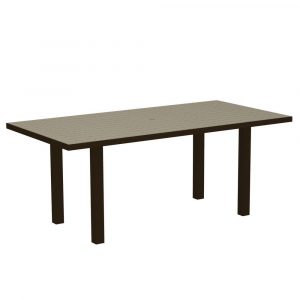 Polywood Euro Textured Bronze 36 In X 72 In Patio Dining Table With Sand Top throughout sizing 1000 X 1000