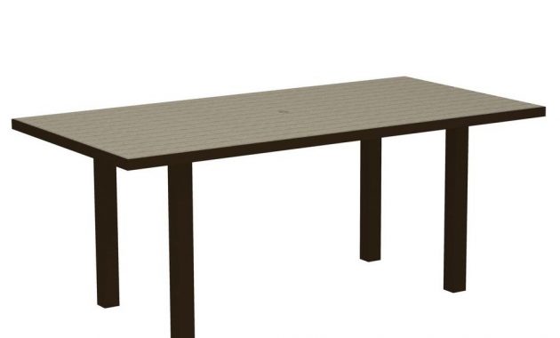 Polywood Euro Textured Bronze 36 In X 72 In Patio Dining Table With Sand Top throughout sizing 1000 X 1000