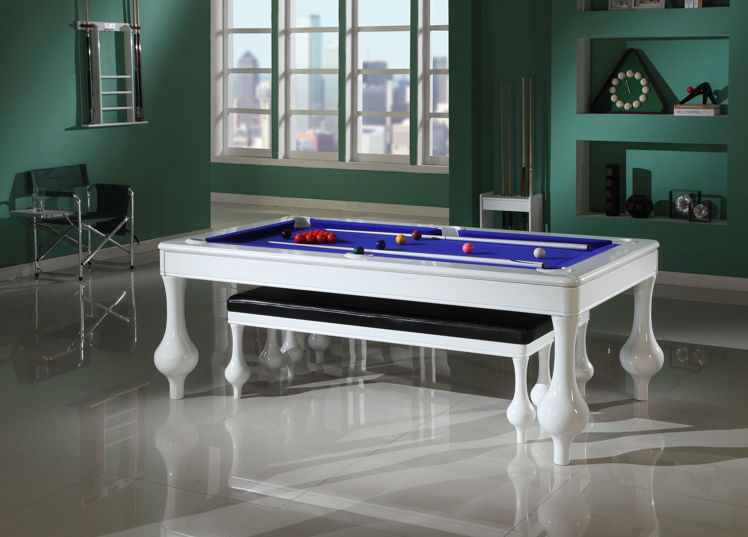 Pool Table Dp05 7ft Matt White Dining Pool Table Blue throughout sizing 2500 X 1796