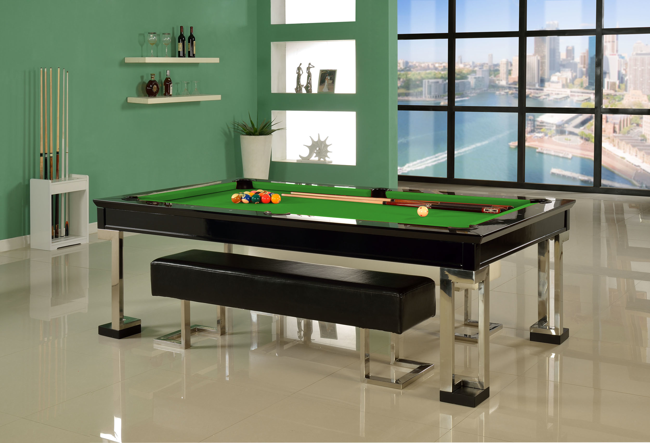 Pool Table Dp06 7ft Piano Black Dining Pool Table Green with proportions 2500 X 1702