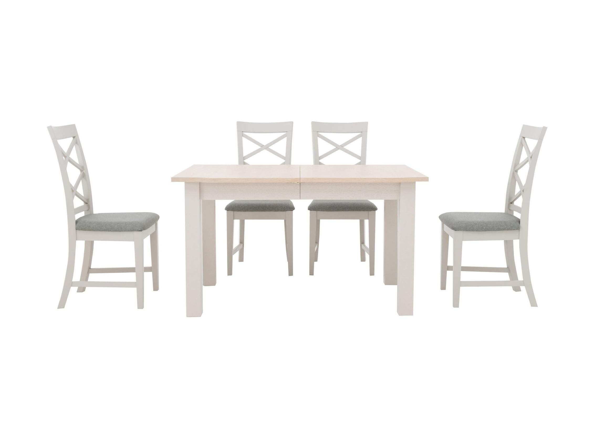 Portobello Extending Dining Table And 4 Cross Back Chairs with regard to size 2304 X 1623