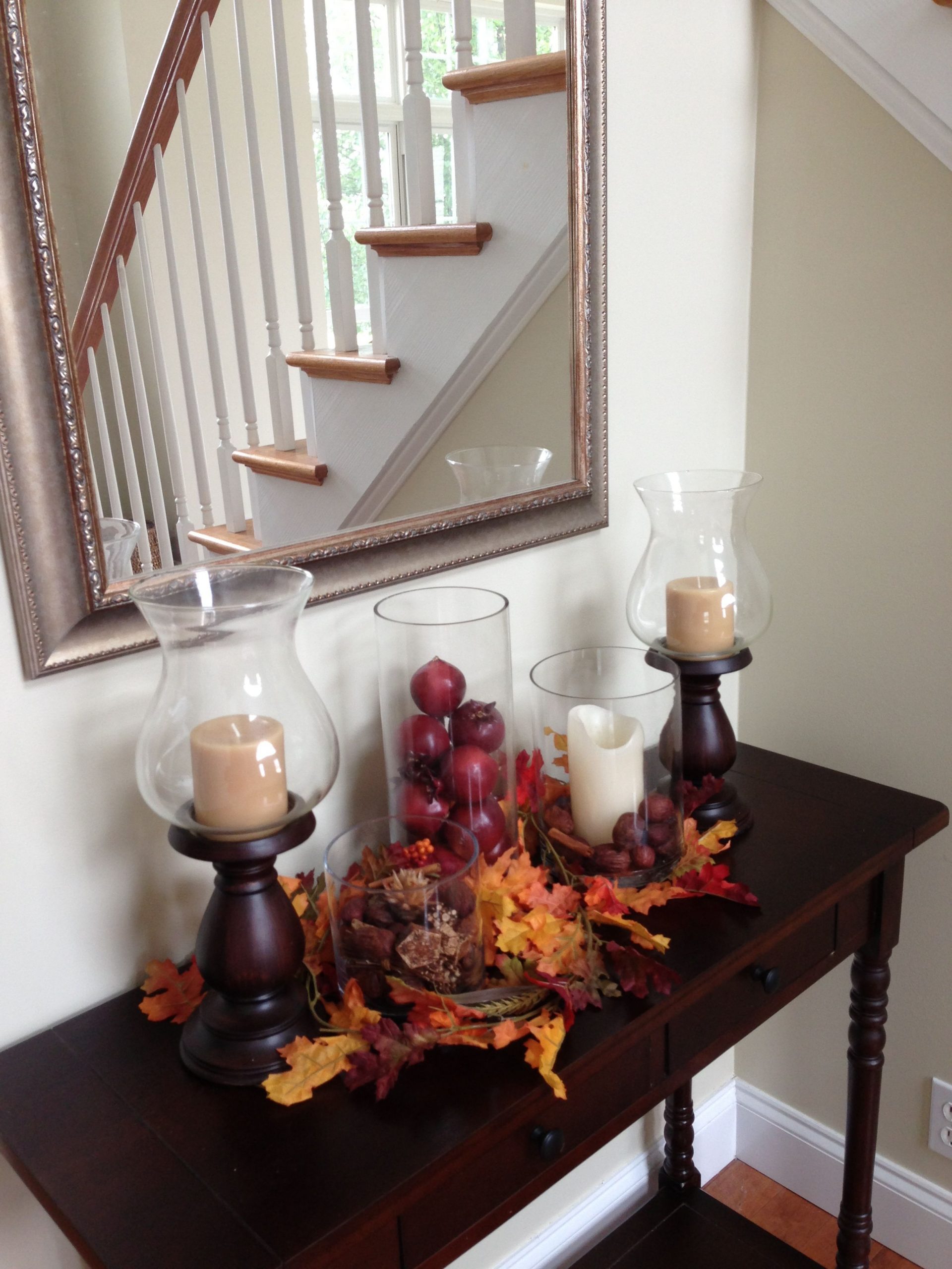 Pretty Console Table With Fall Decor Autumn Decorating for sizing 2448 X 3264