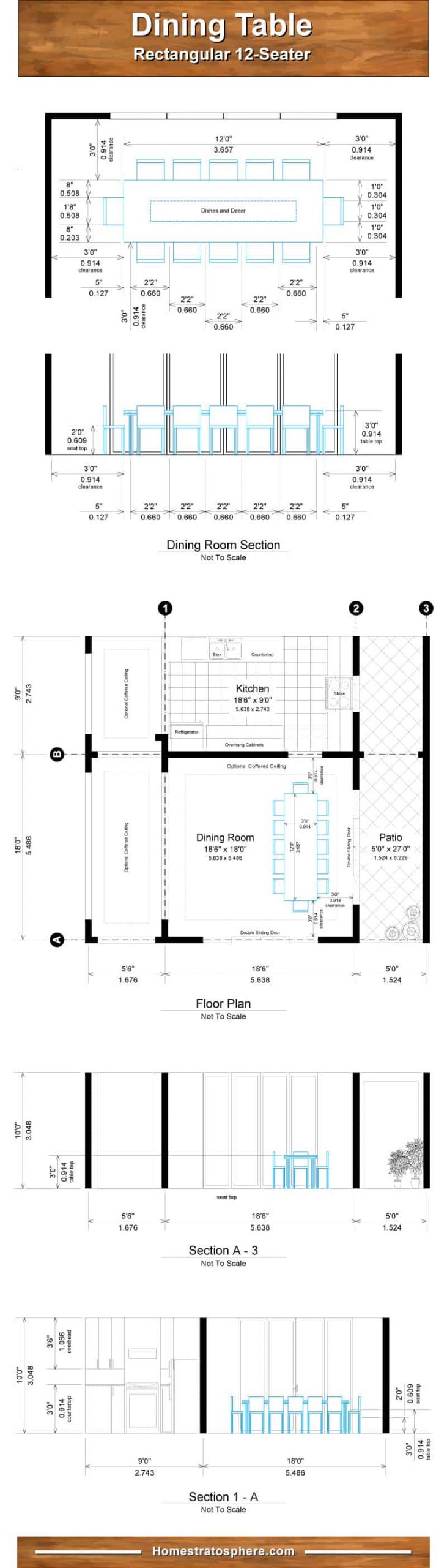 Proper Dining Room Table Dimensions For 4 6 8 10 And 12 intended for dimensions 800 X 2800
