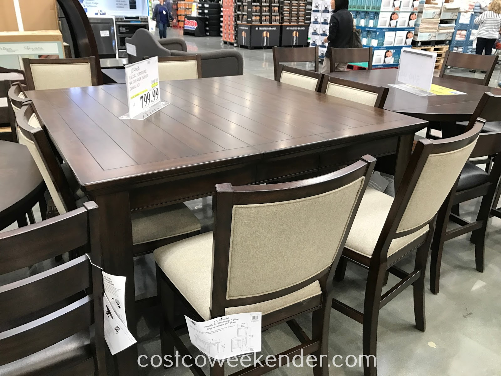 Pulaski Furniture 9pc Counter Height Dining Set Costco regarding sizing 1600 X 1200