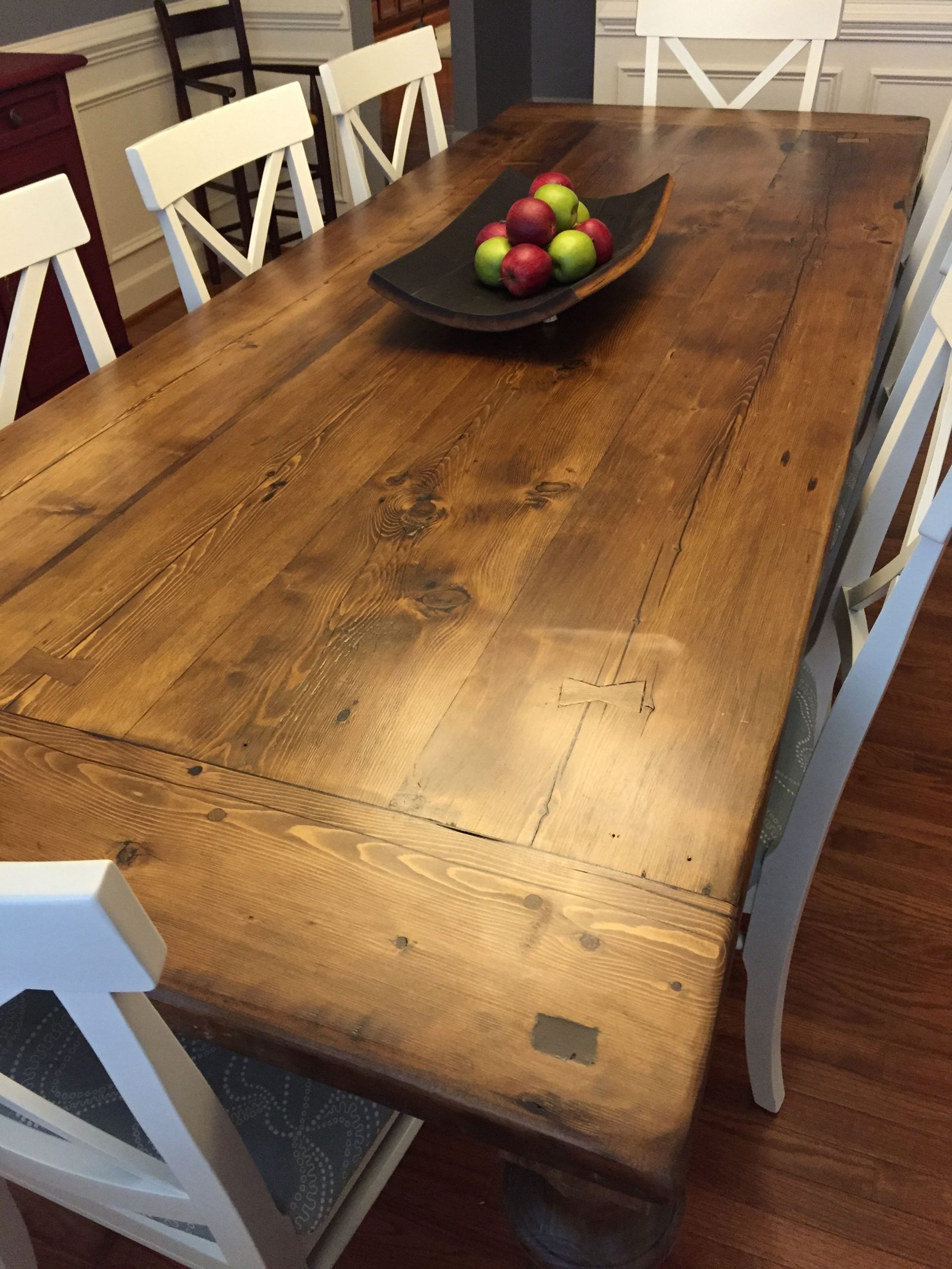 Reclaimed Wood Dining Table With A 2 Thick Plank Top regarding measurements 2448 X 3264