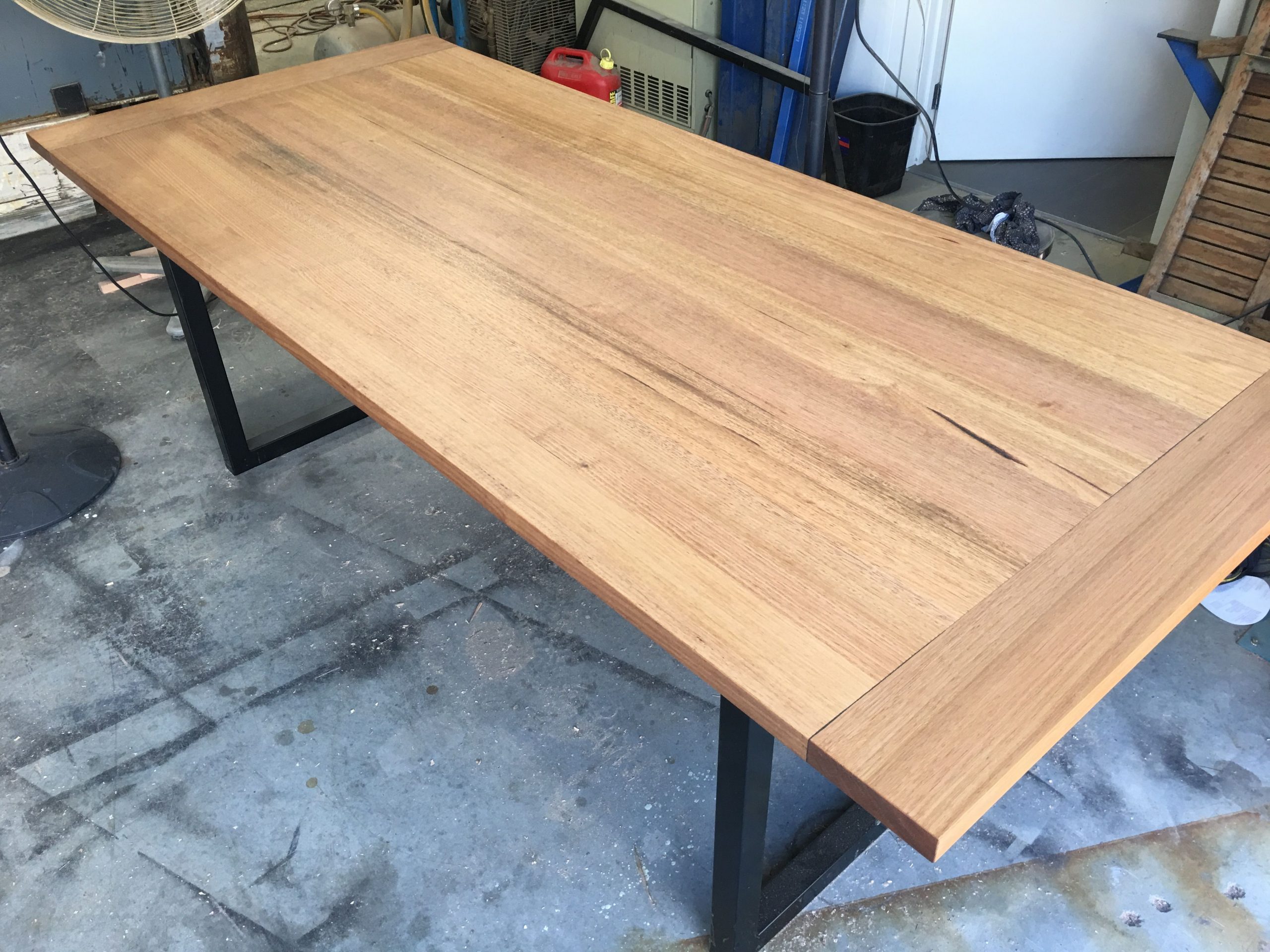 Recycled Tasmanian Oak Industrial Dining Table With Black in measurements 4032 X 3024