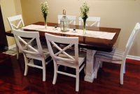Refinished Dining Room Table Dark Stained Top And Painted for proportions 2048 X 1536