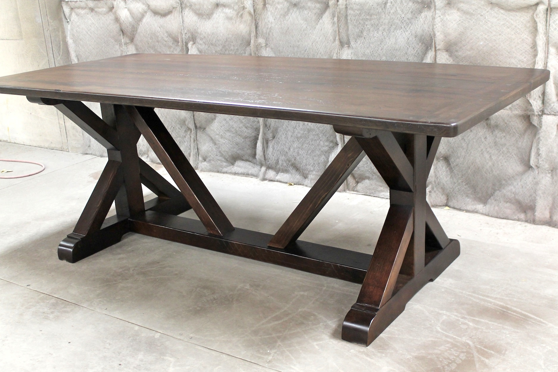 Restoration Hardware Inspired X Base Trestle Table with measurements 1875 X 1250