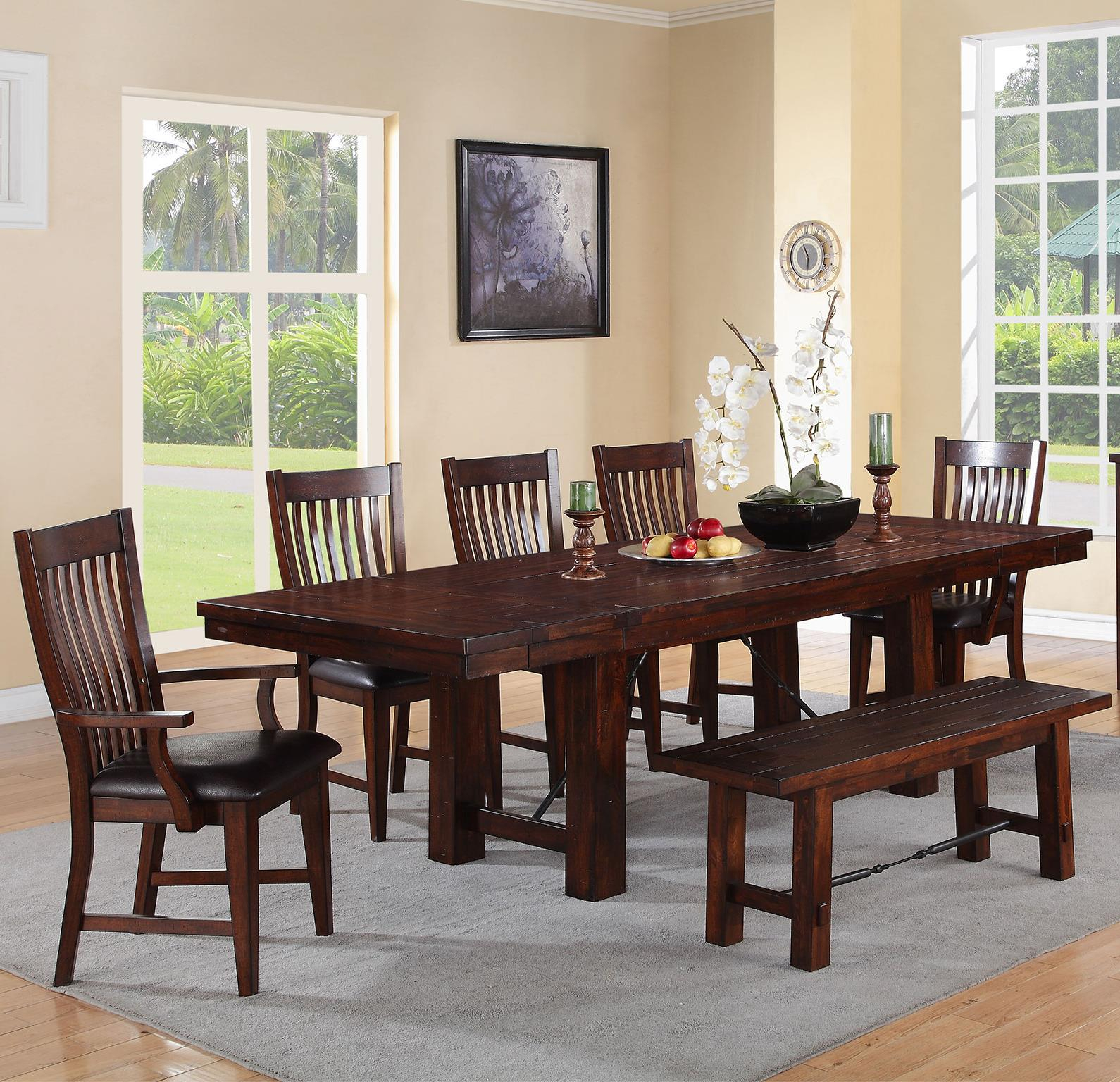 Retreat 7 Piece Dining Set With Bench inside proportions 1590 X 1536