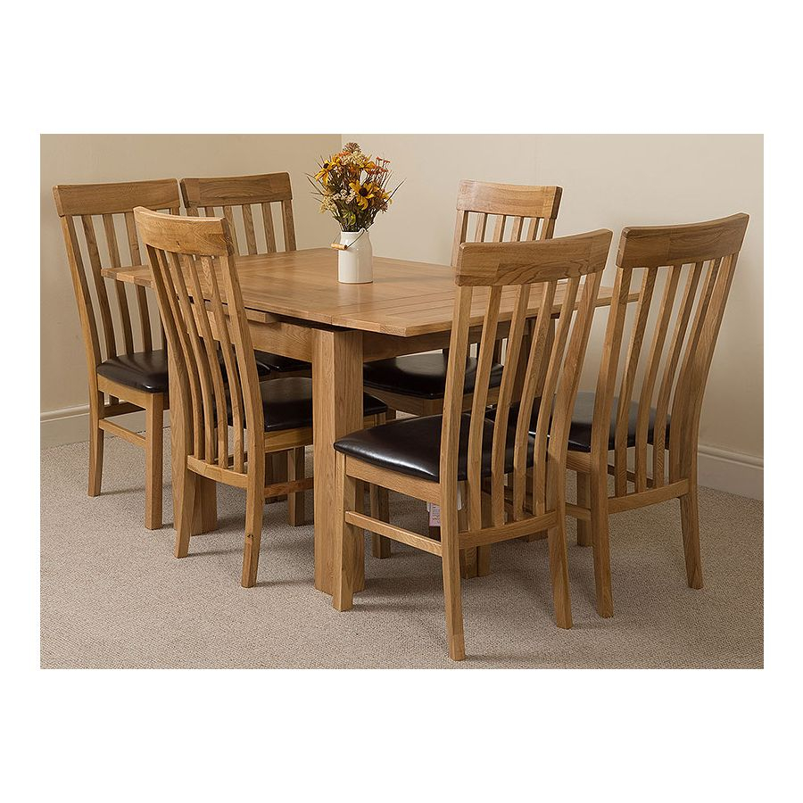 Richmond Oak Extendable Dining Table With 6 Harvard Oak Dining Chairs throughout measurements 900 X 900