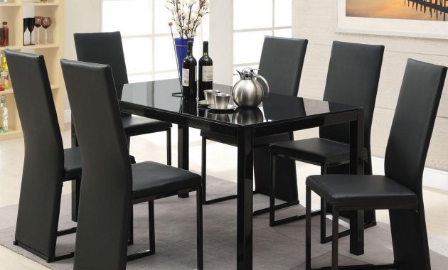 Riggan Black Leg Table With Black Vinyl Chairs Set intended for sizing 1501 X 1210