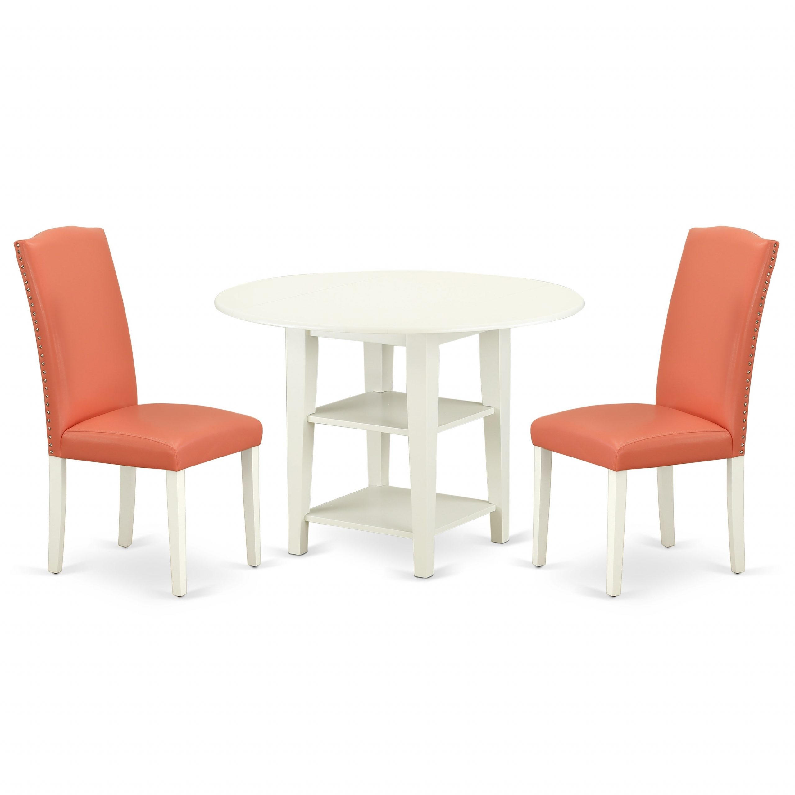 Round 2042 Inch Table And Parson Chairs In Pink Flamingo Pu Leather Number Of Chairs Option intended for proportions 3500 X 3500