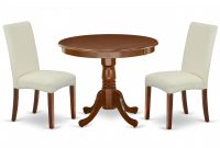 Round 36 Inch Table And Parson Chairs In Cream Linen Fabric Number Of Chairs Option within size 3500 X 3500