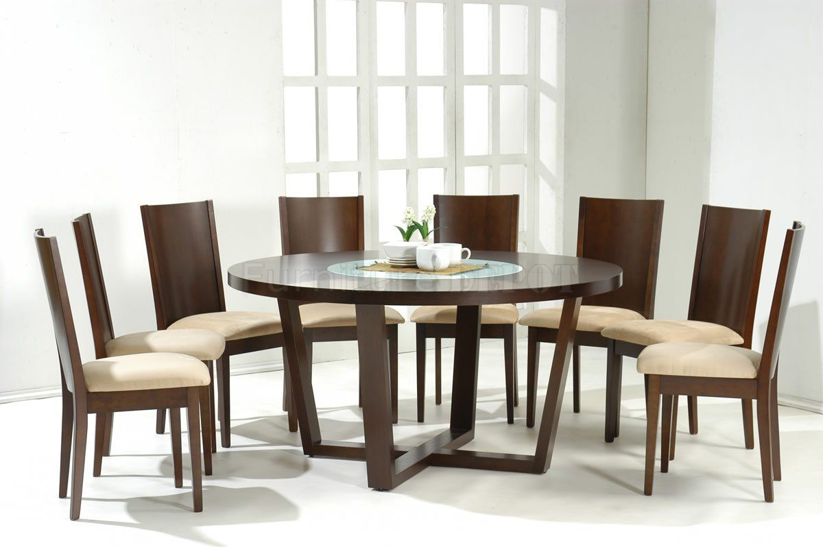 Round Dining Tables For 8 Dark Walnut Modern Round Dining throughout sizing 1200 X 798