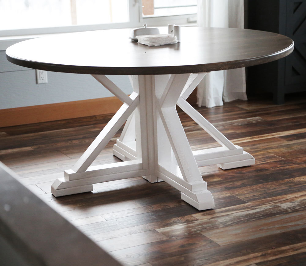 Round Farmhouse Table Ana White for dimensions 1000 X 868